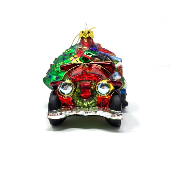Handblown Handpainted Ornament "Santas Magical Ride" Holiday Christmas Decor - Picture 2 of 8